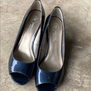 Mootsies Tootsies Blue Patten Leather Wedges